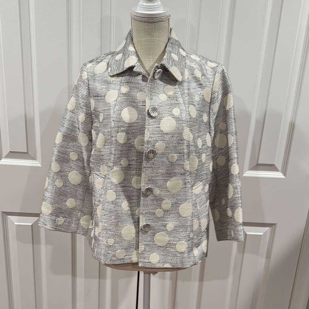 Polka Dot Button-Up Jacket